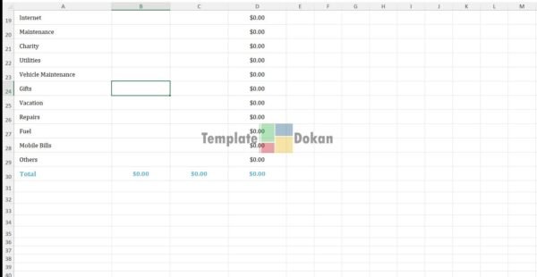 Monthly Budget Planner Template